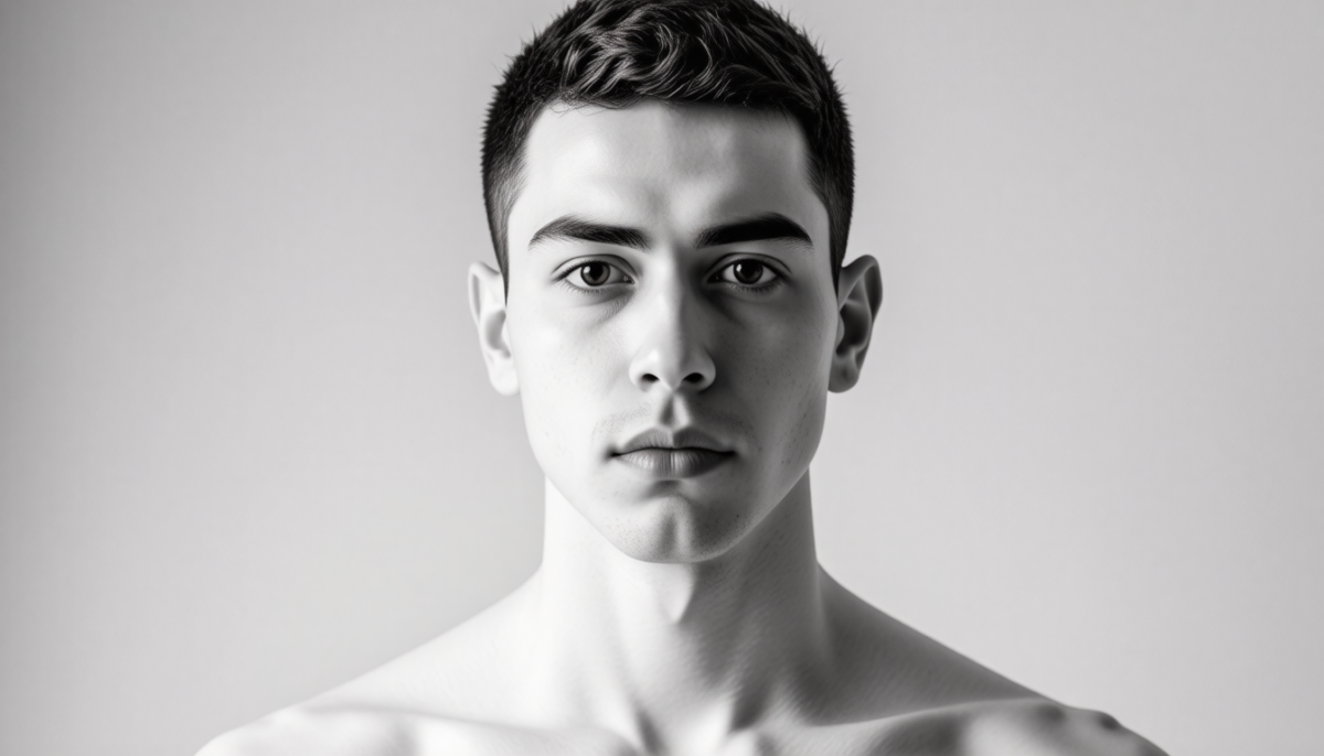 découvrez les liens entre héritage génétique et influences sociales chez l'homme maigre en noir et blanc, et explorez les différences réelles qui en découlent.